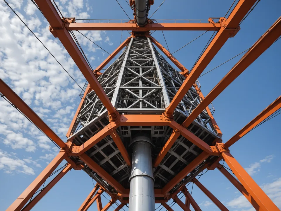 Autonomous robot gripping transmission tower lattice steel